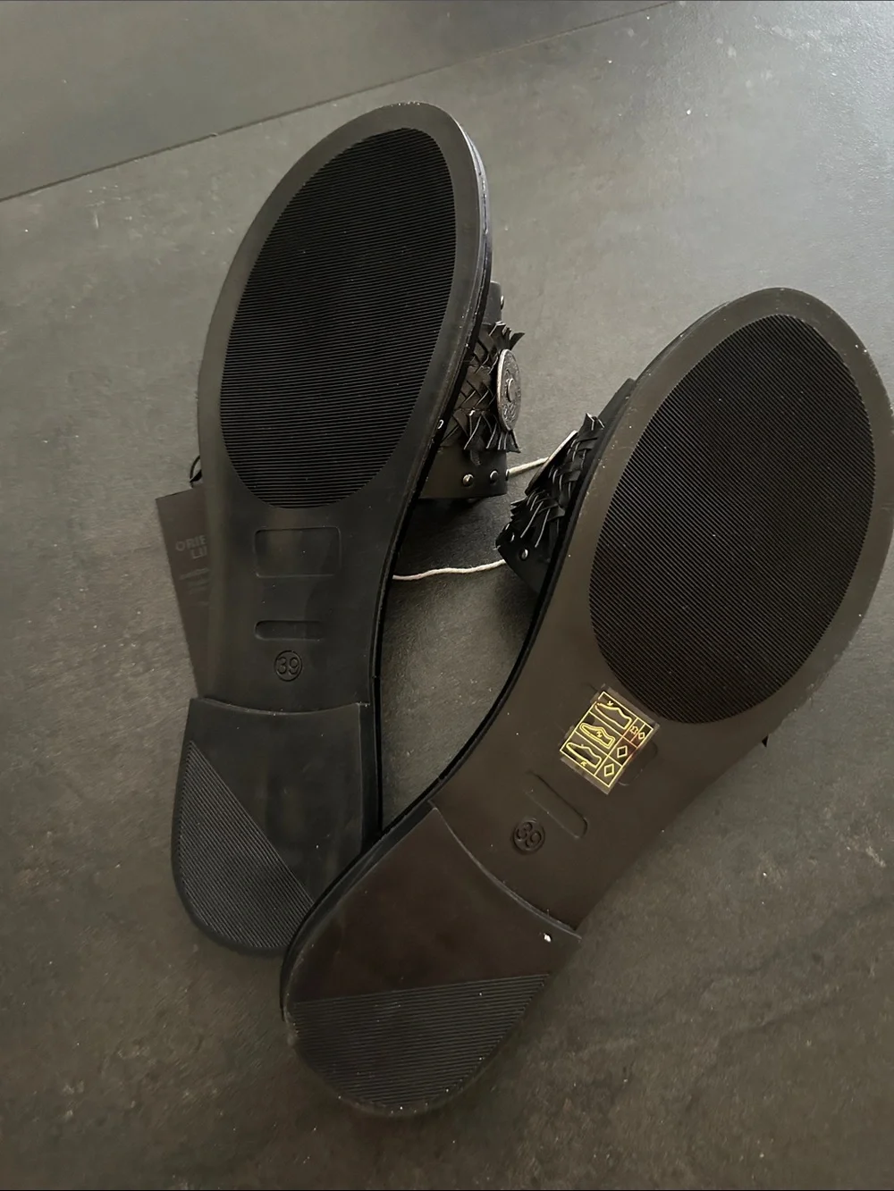 Replay Black Slide Sandals with Silver Coin Accents and Stud Trim
